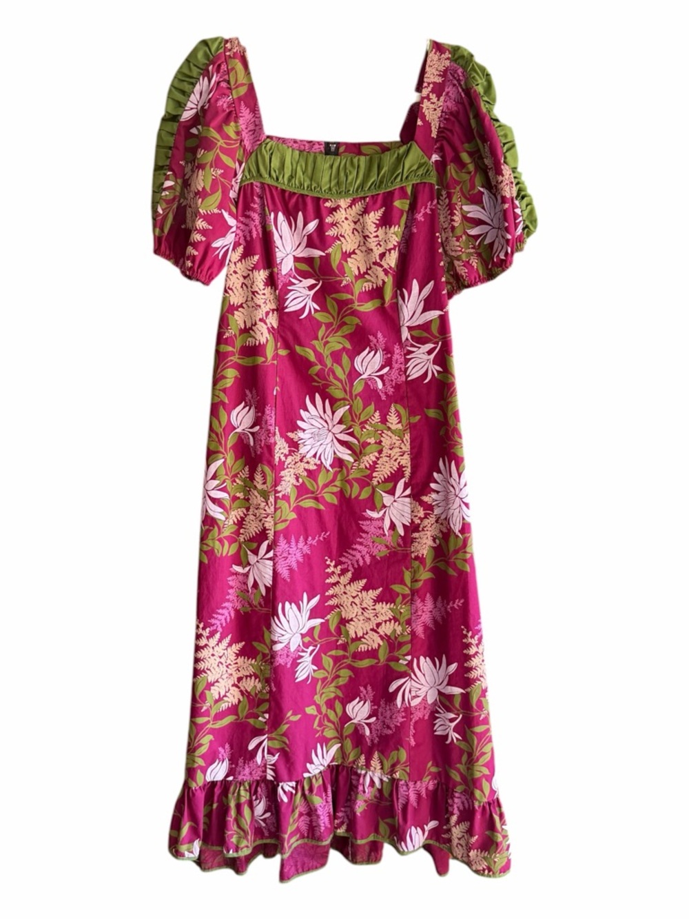 VTG Y2K HOKU Hawaiian Made in Hawaii Floral Print Maxi Dress L